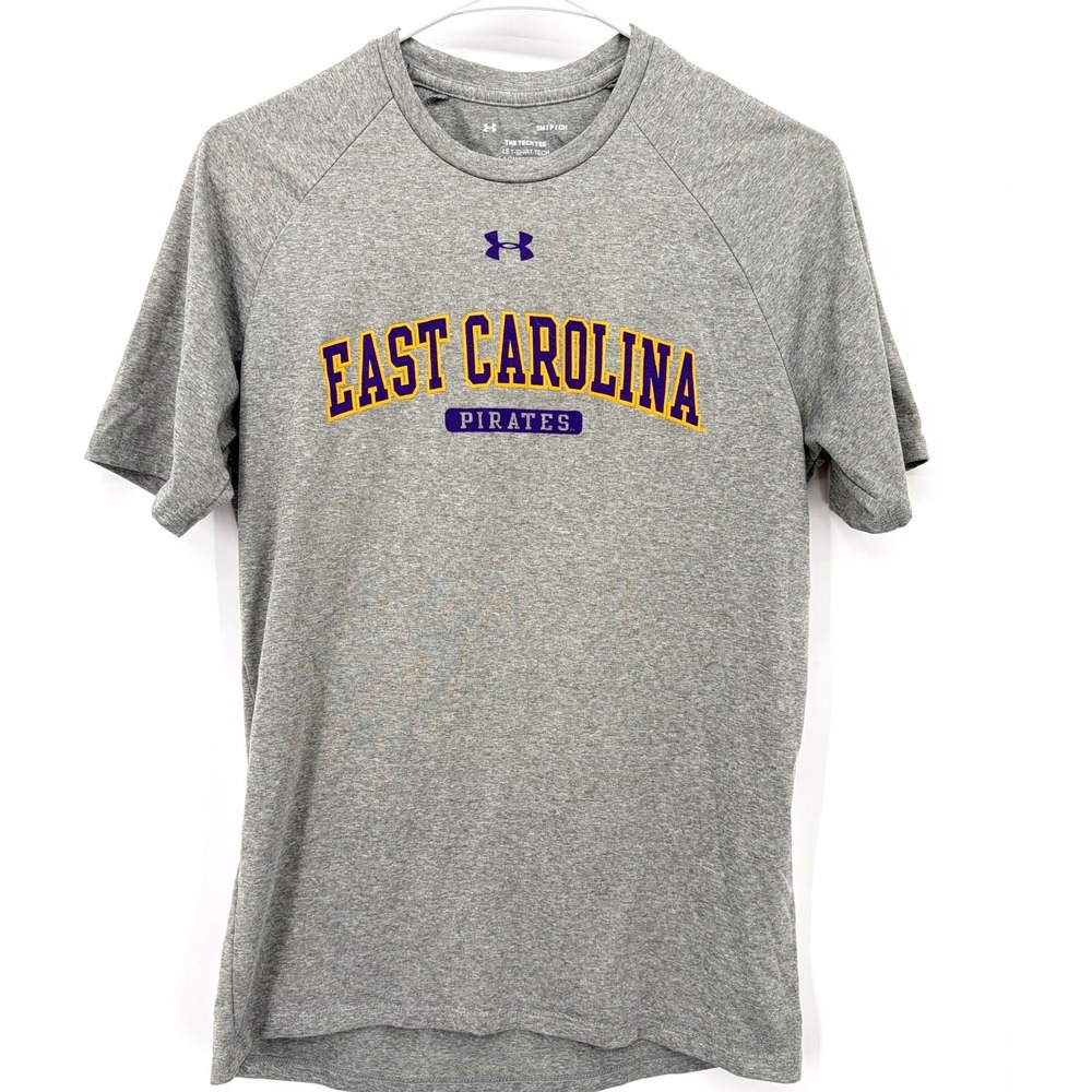 Under Armour East Carolina Pirates ECU Tech Tee Gray Mens Small NCAA